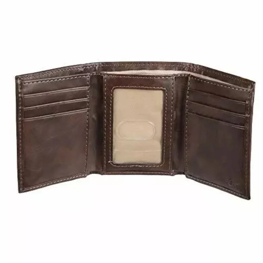Dockers RFID Security Blocking Trifold Wallet for men in brown